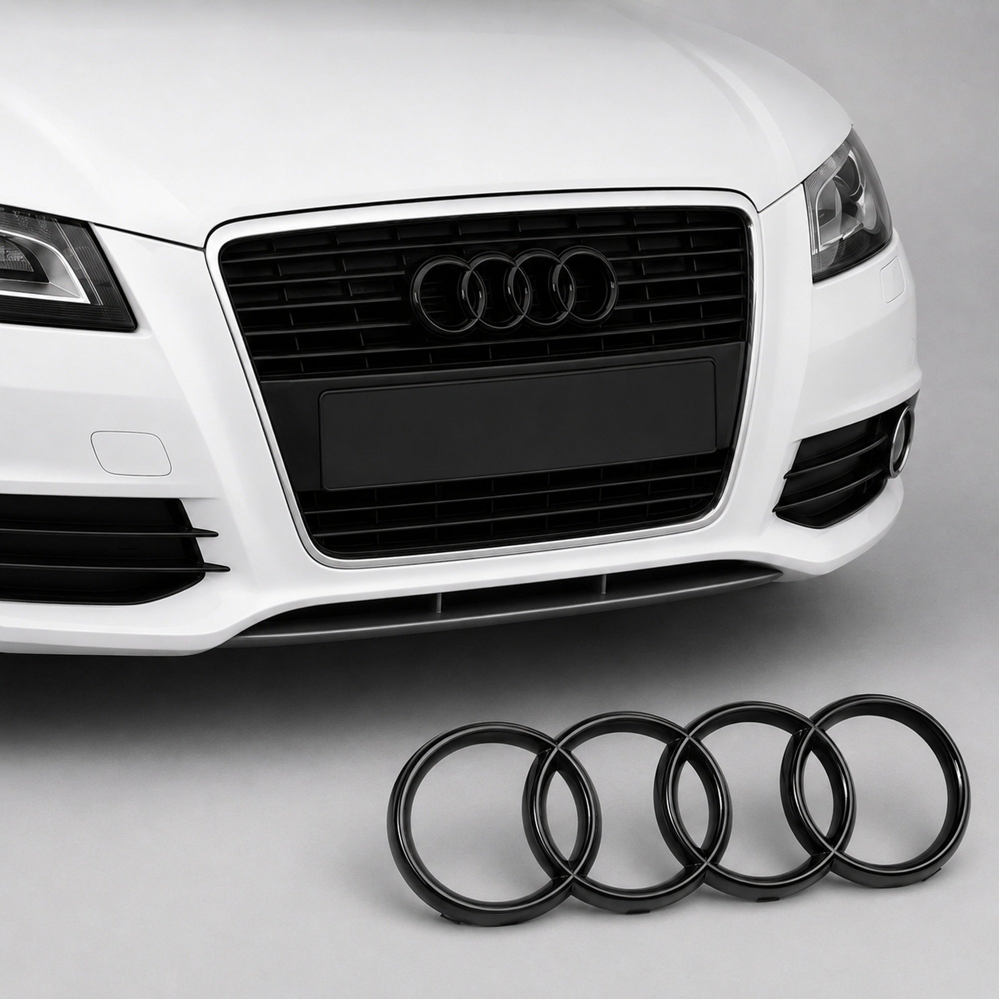 Set embleme Audi A3 8P, A4 B6/B7, 273+177 mm, Negru Lucios