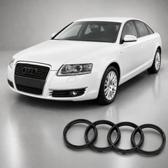 Set embleme Audi A6/S6/RS6 C6, 275+177 mm, Negru Lucios