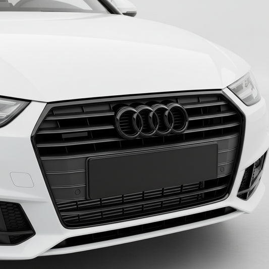 Emblemă față Audi 249 mm pentru grilă originală, Negru Lucios