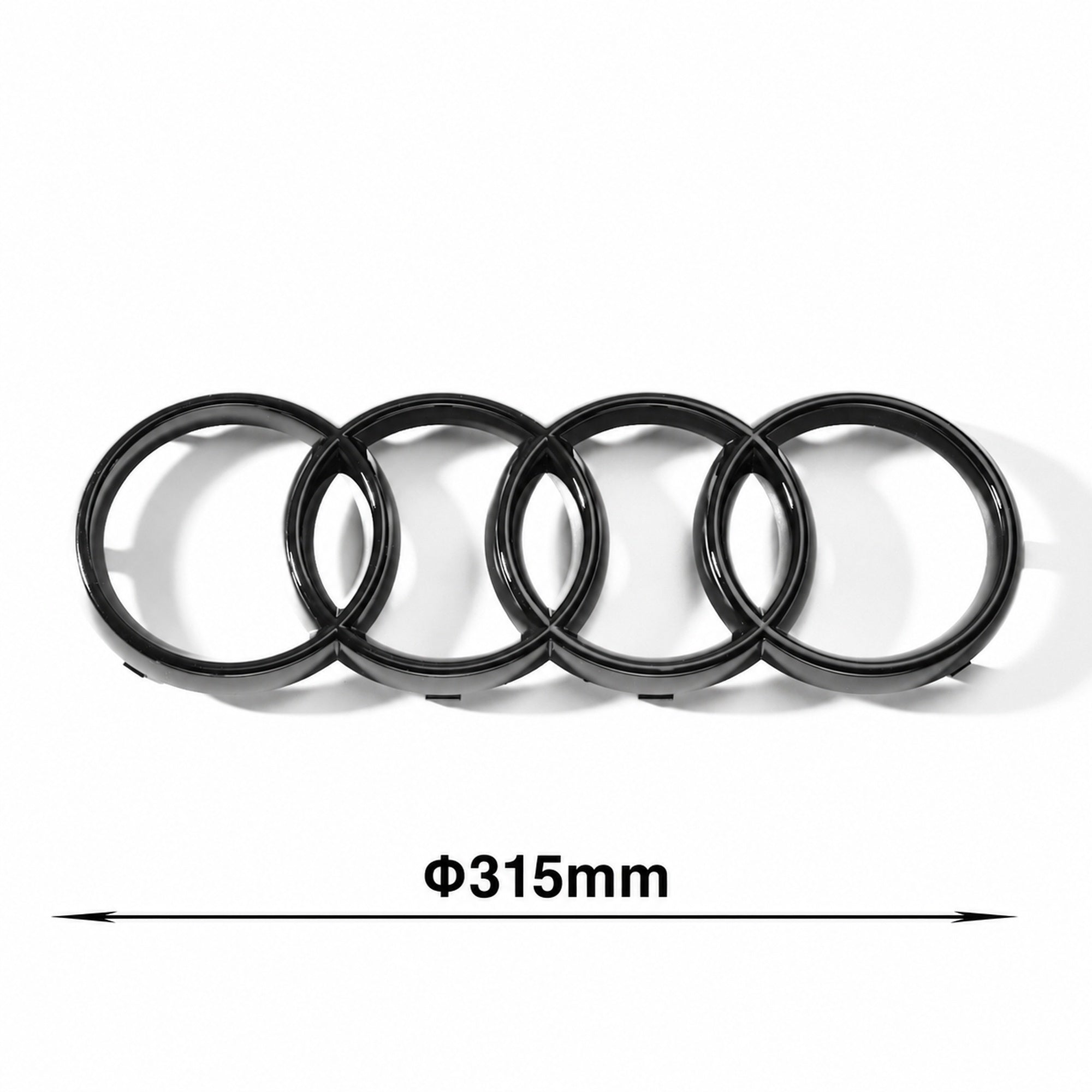 Emblemă față Audi Q7 / SQ7 4M 315 mm pentru grilă originală, Negru Lucios