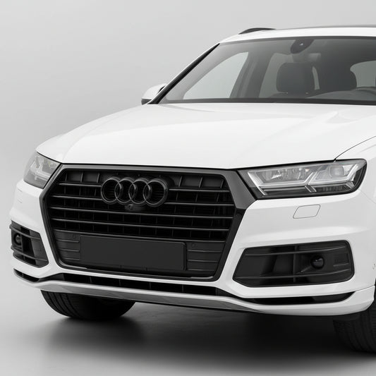 Emblemă față Audi Q7 / SQ7 4M 315 mm pentru grilă originală, Negru Lucios