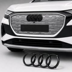 Set embleme Audi Q4 e-tron / Q8 e-tron, 285+192 mm, Negru Lucios