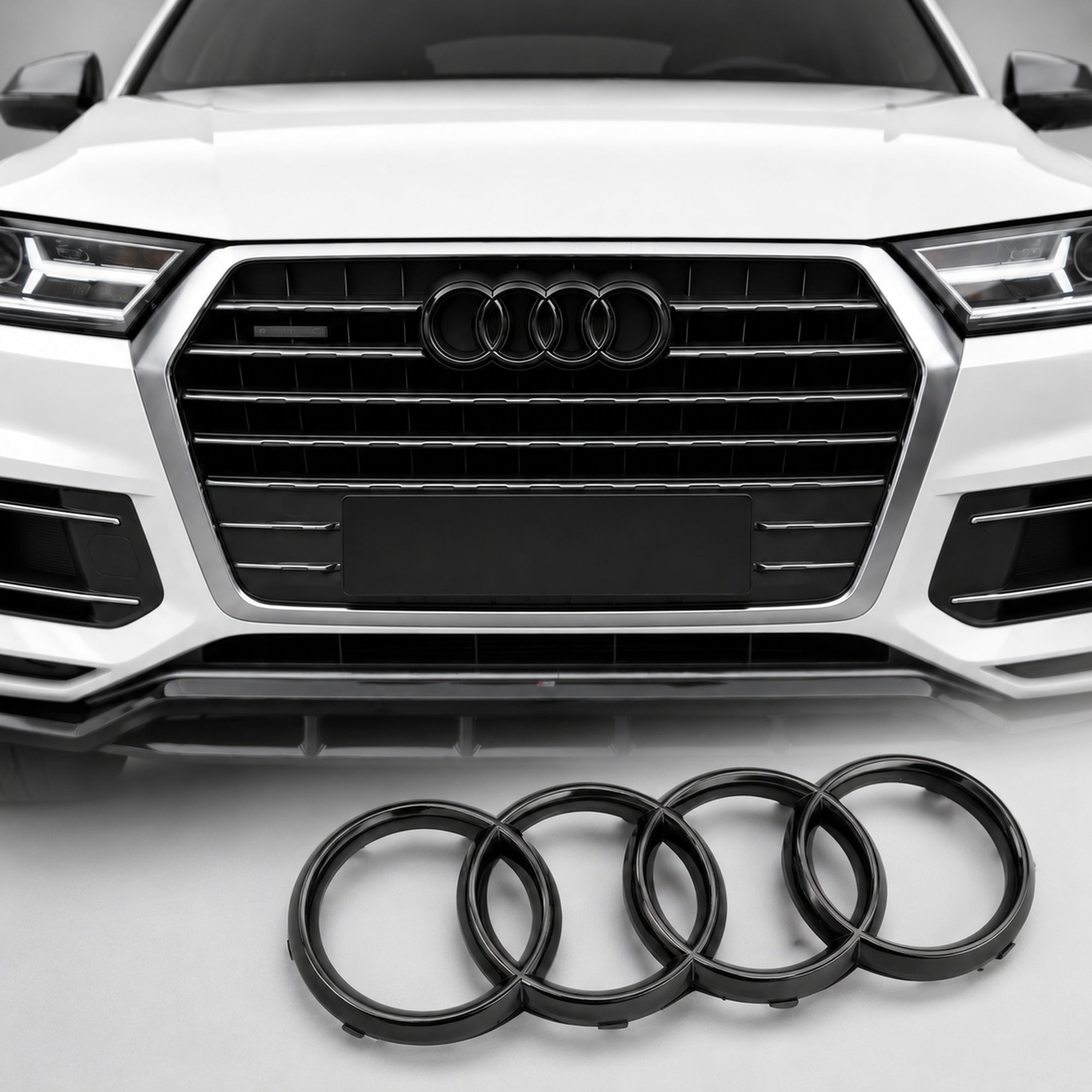 Set embleme Audi Q7 / SQ7 4M, 315+230 mm, Negru Lucios