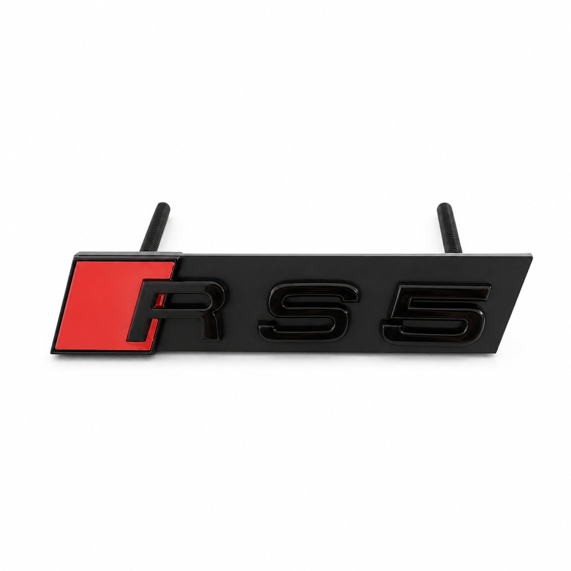 Emblemă Audi RS5 pentru grilă fagure, 11,3 × 2,2 cm, Negru Lucios