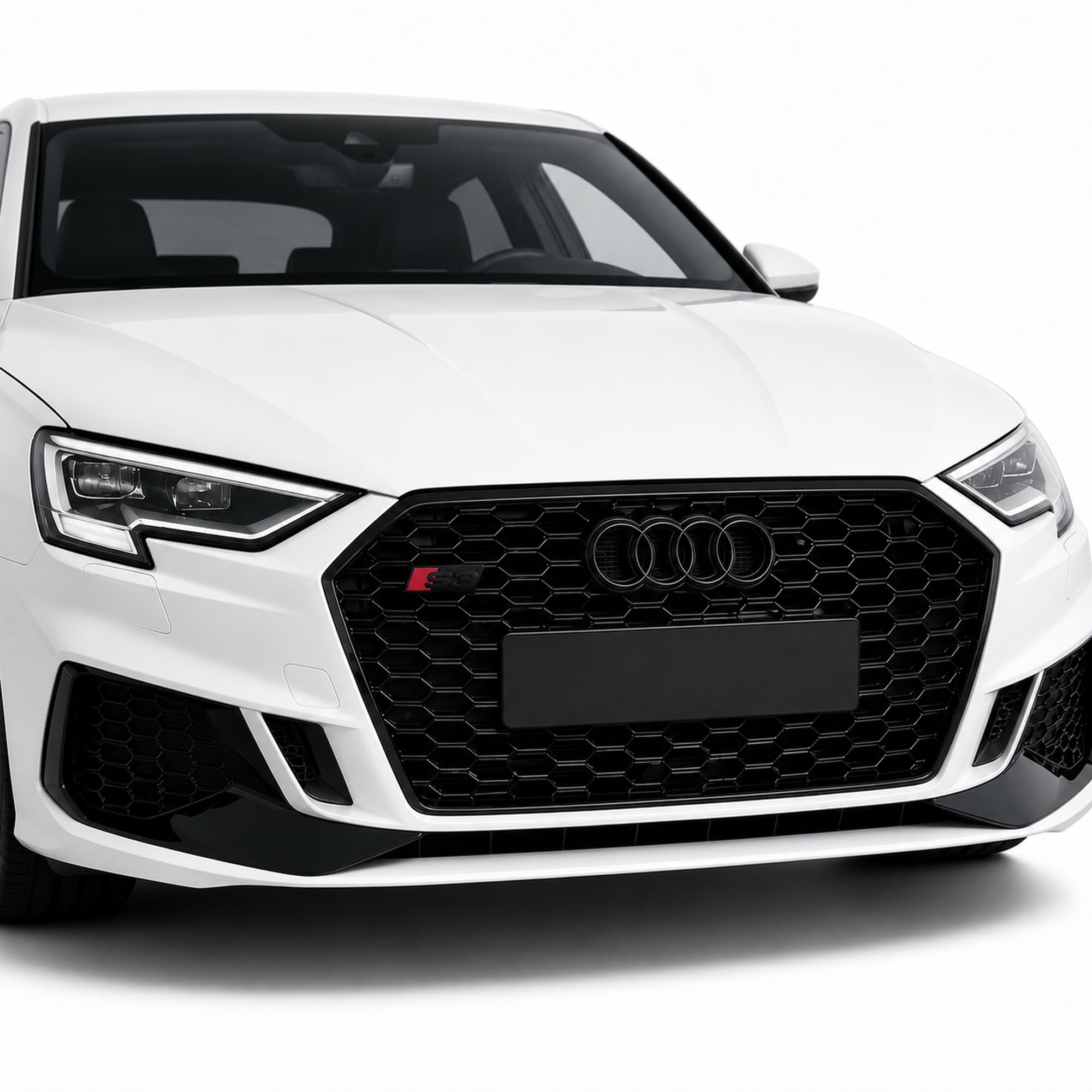 Emblemă Audi S3 pentru grilă fagure, 7 × 2,2 cm, Negru Lucios
