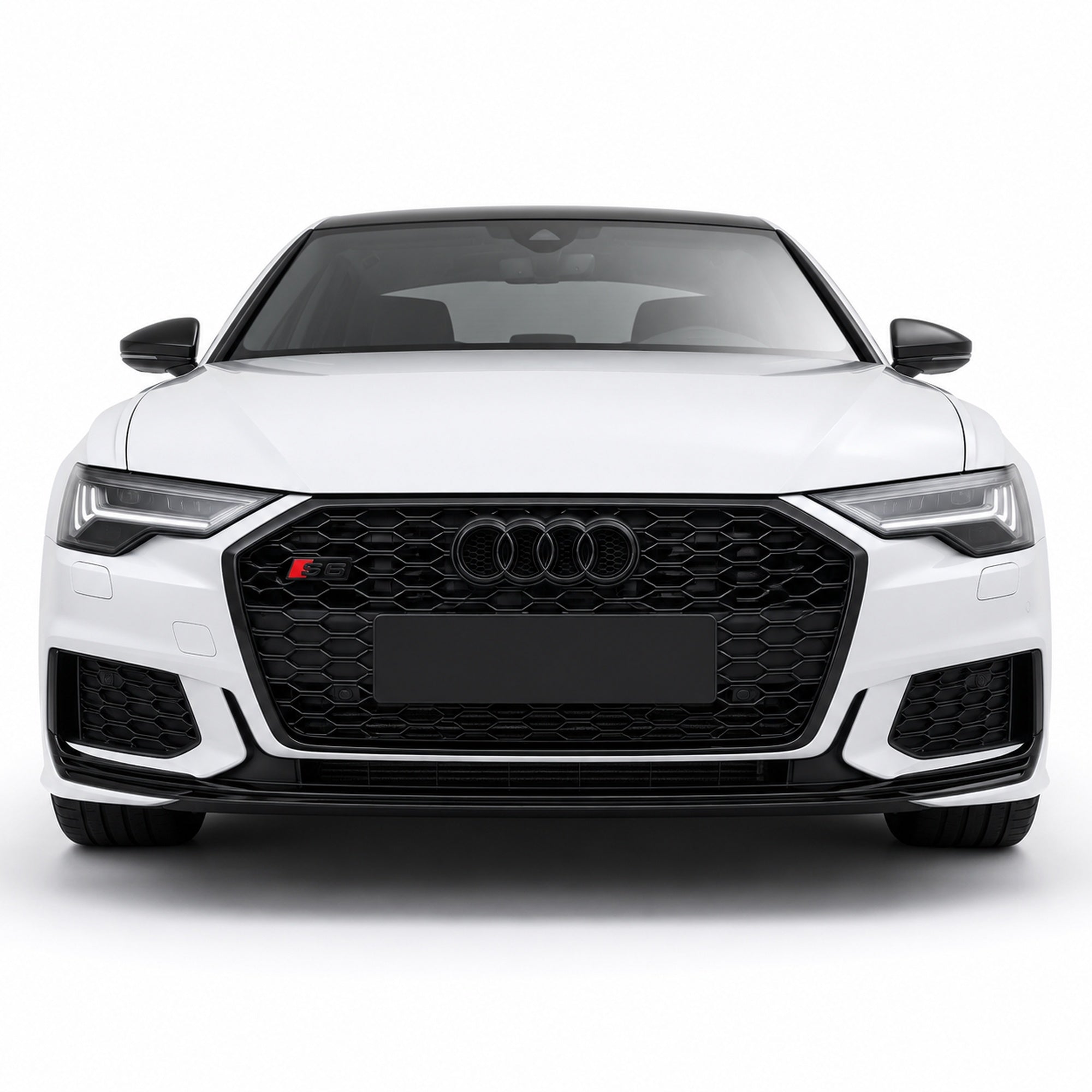 Emblemă Audi S6 pentru grilă fagure, 7 × 2,2 cm, Negru Lucios