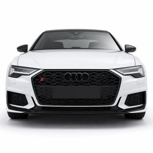 Emblemă Audi S6 pentru grilă fagure, 7 × 2,2 cm, Negru Lucios