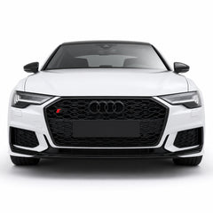 Emblemă Audi S6 pentru grilă fagure, 7 × 2,2 cm, Negru Lucios