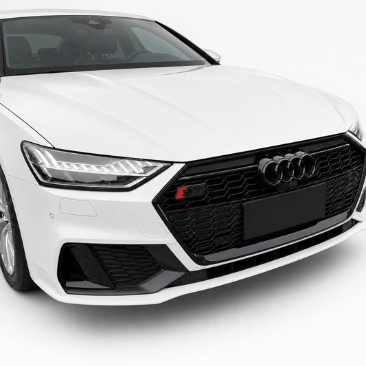 Emblemă Audi S7 pentru grilă fagure, 7 × 2,2 cm, Negru Lucios