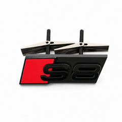 Emblemă Audi S8 pentru grilă fagure, 7 × 2,2 cm, Negru Lucios