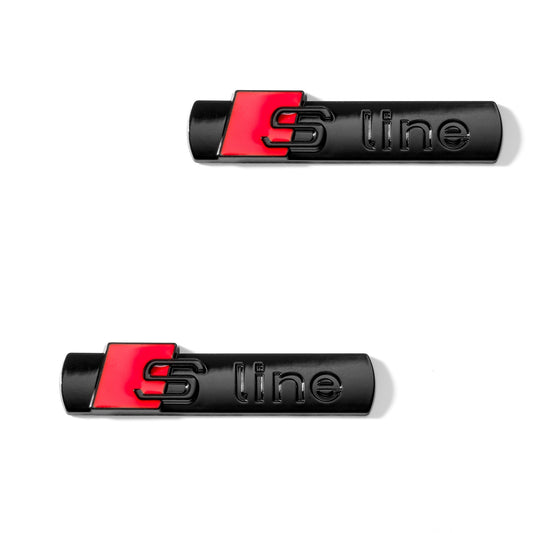 Set 2 embleme Audi S line pentru aripi / uși, Negru Lucios