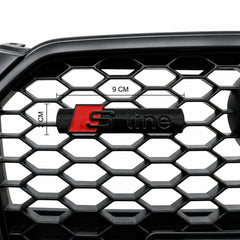 Emblemă Audi S line metalică pentru grilă fagure, Negru Lucios