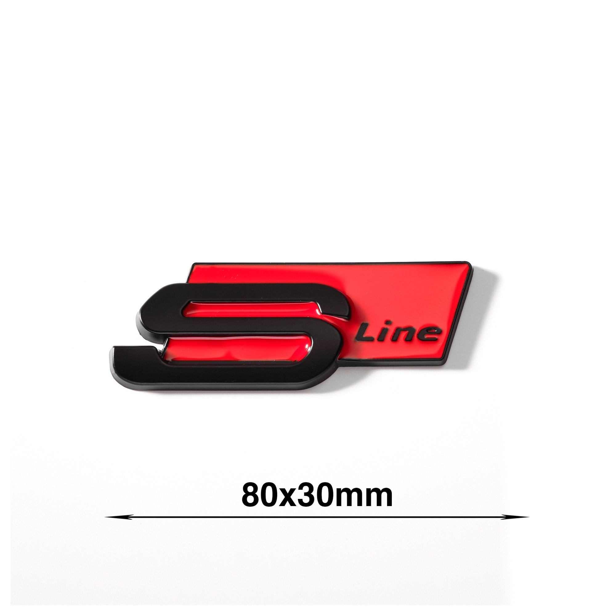 Emblemă metalică Audi S line pentru portbagaj / haion, Roșu