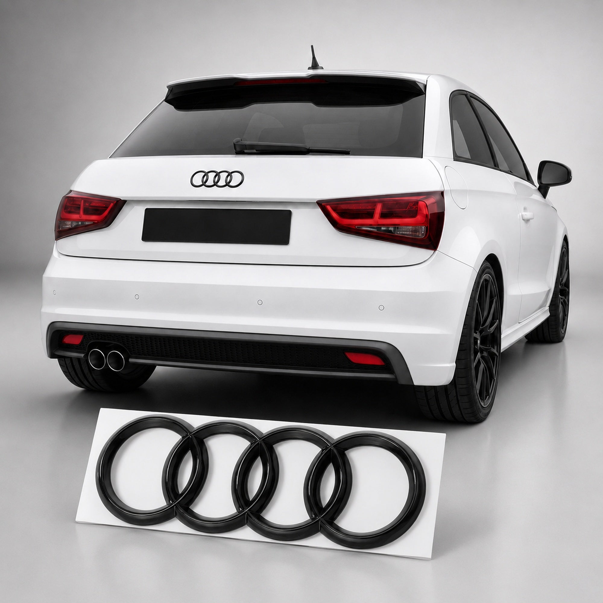Set embleme Audi A1 8X/GB, A6 C8, A7 C8, 273+202 mm, Negru Lucios
