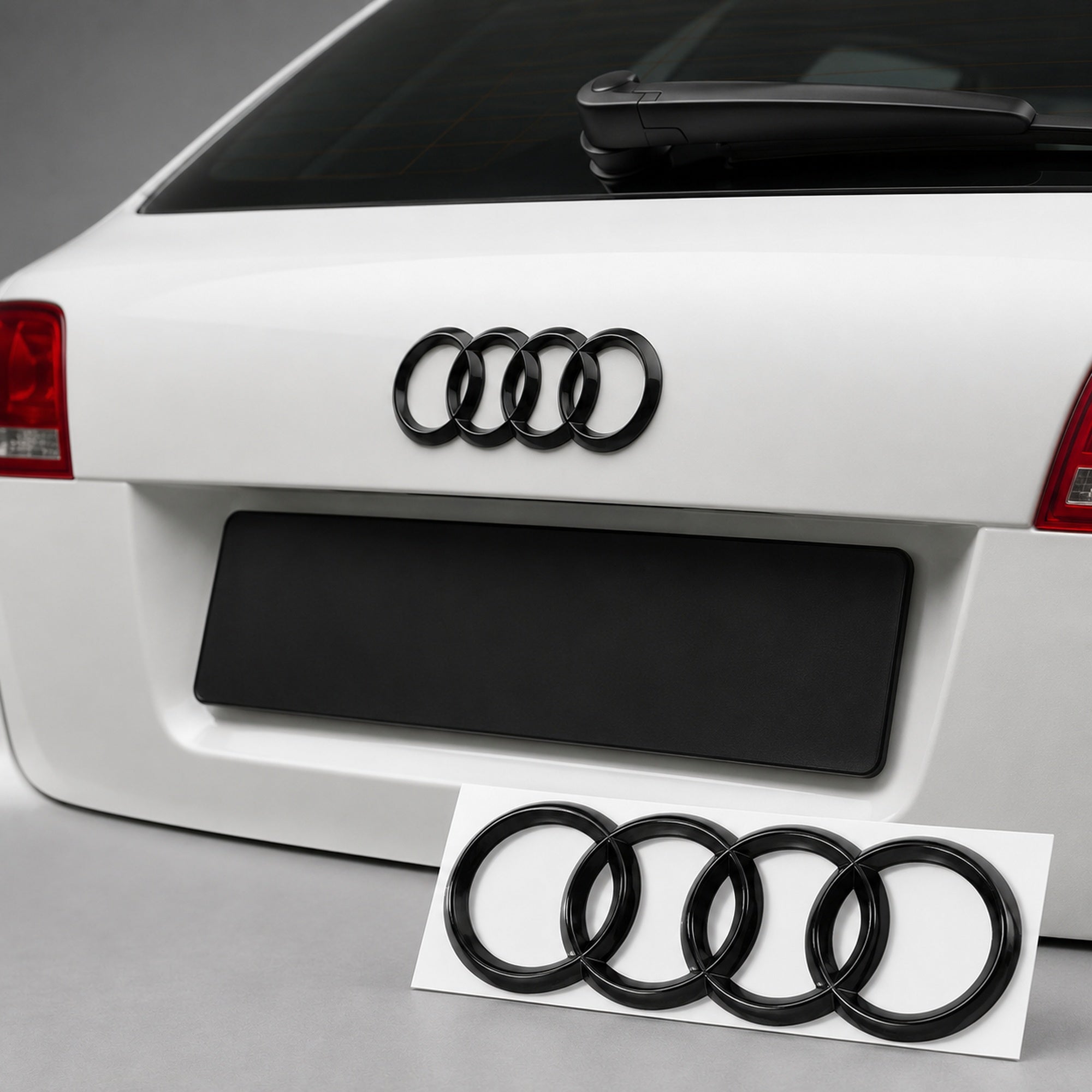 Set embleme Audi A3 8P, A4 B6/B7, 273+177 mm, Negru Lucios