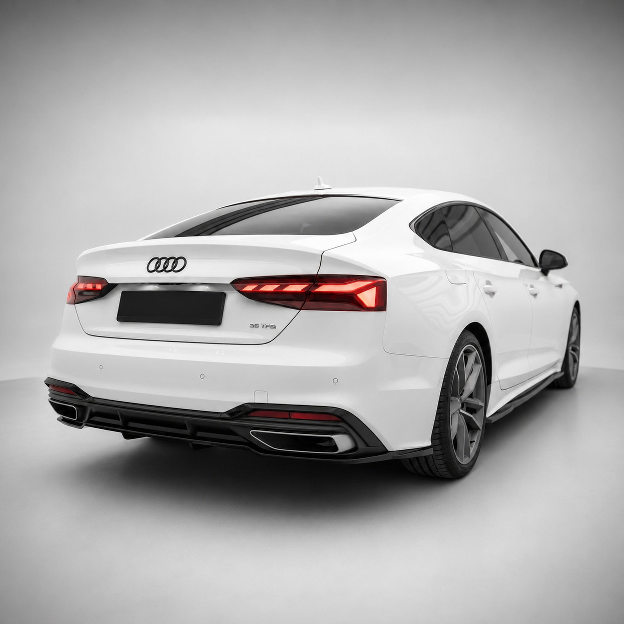 Set embleme Audi A5/S5/RS5 F5 Facelift, 249+192 mm, Negru Lucios
