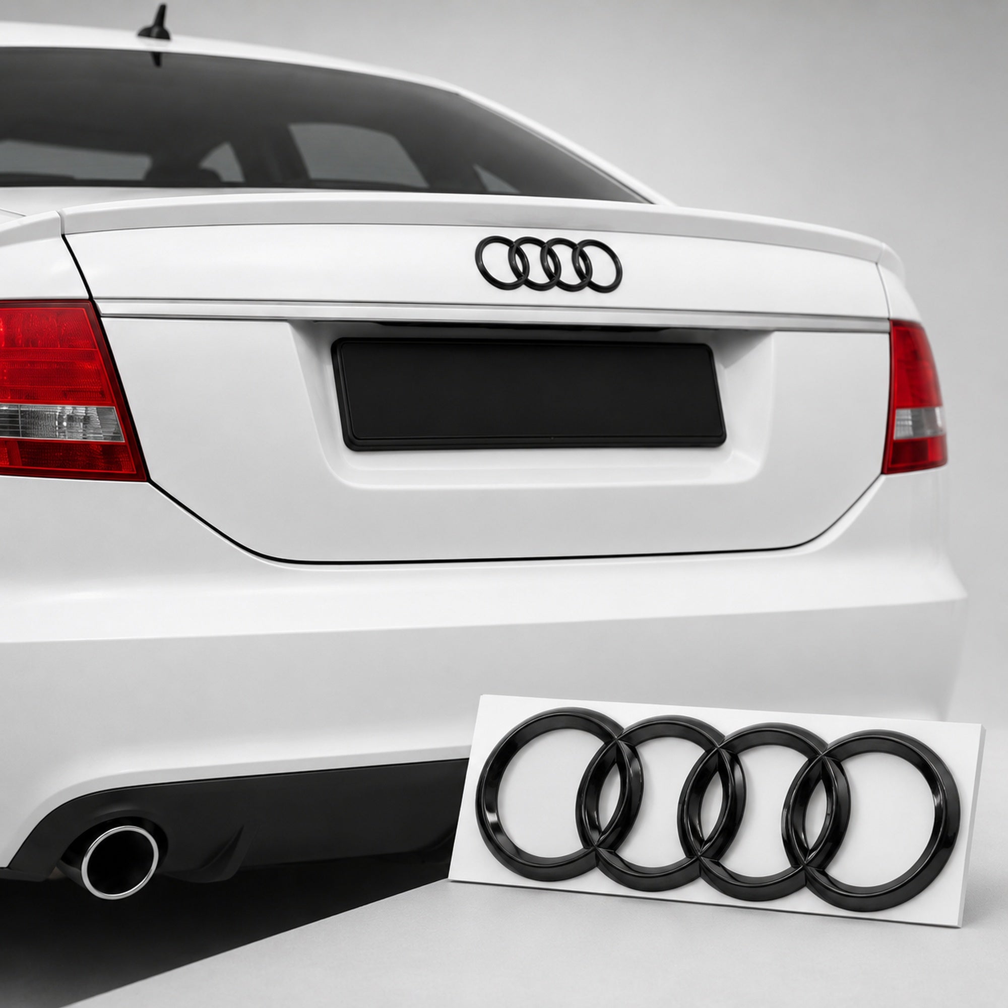 Set embleme Audi A6/S6/RS6 C6, 275+177 mm, Negru Lucios