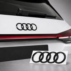 Set embleme Audi Q4 e-tron / Q8 e-tron, 285+192 mm, Negru Lucios