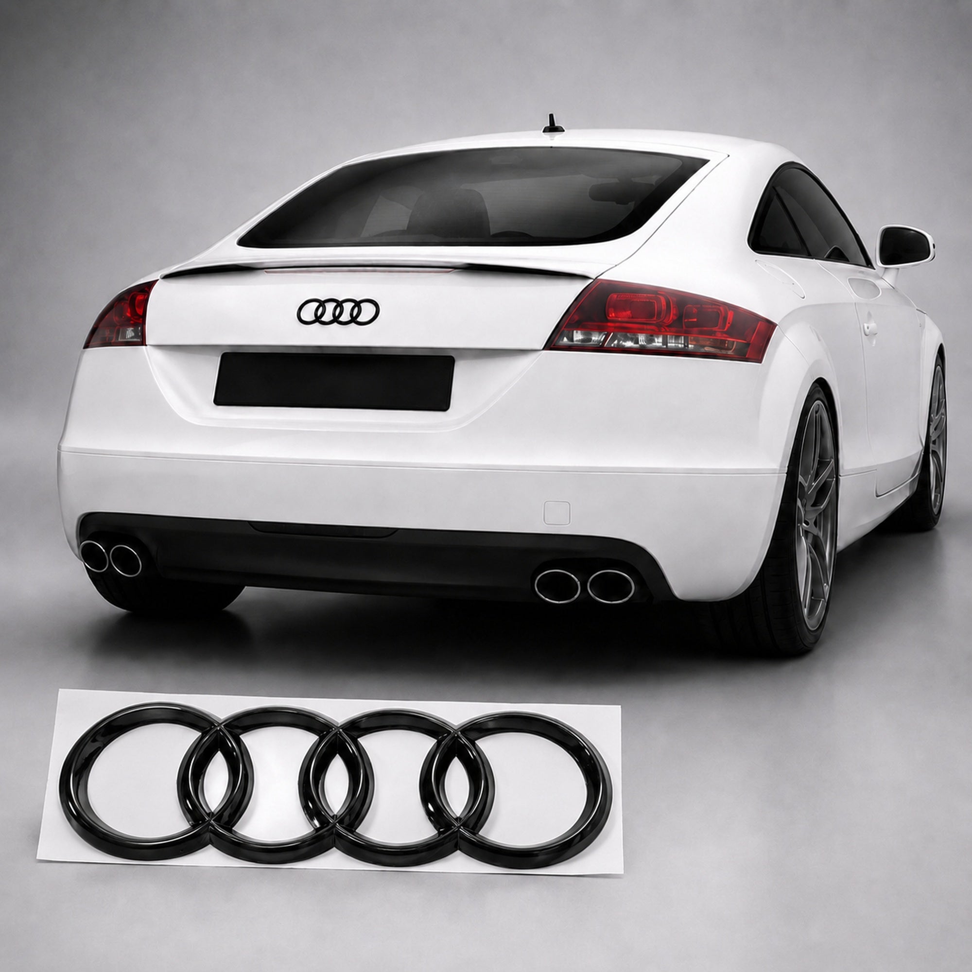 Set embleme Audi TT / TTS 8J, 263+202 mm, Negru Lucios