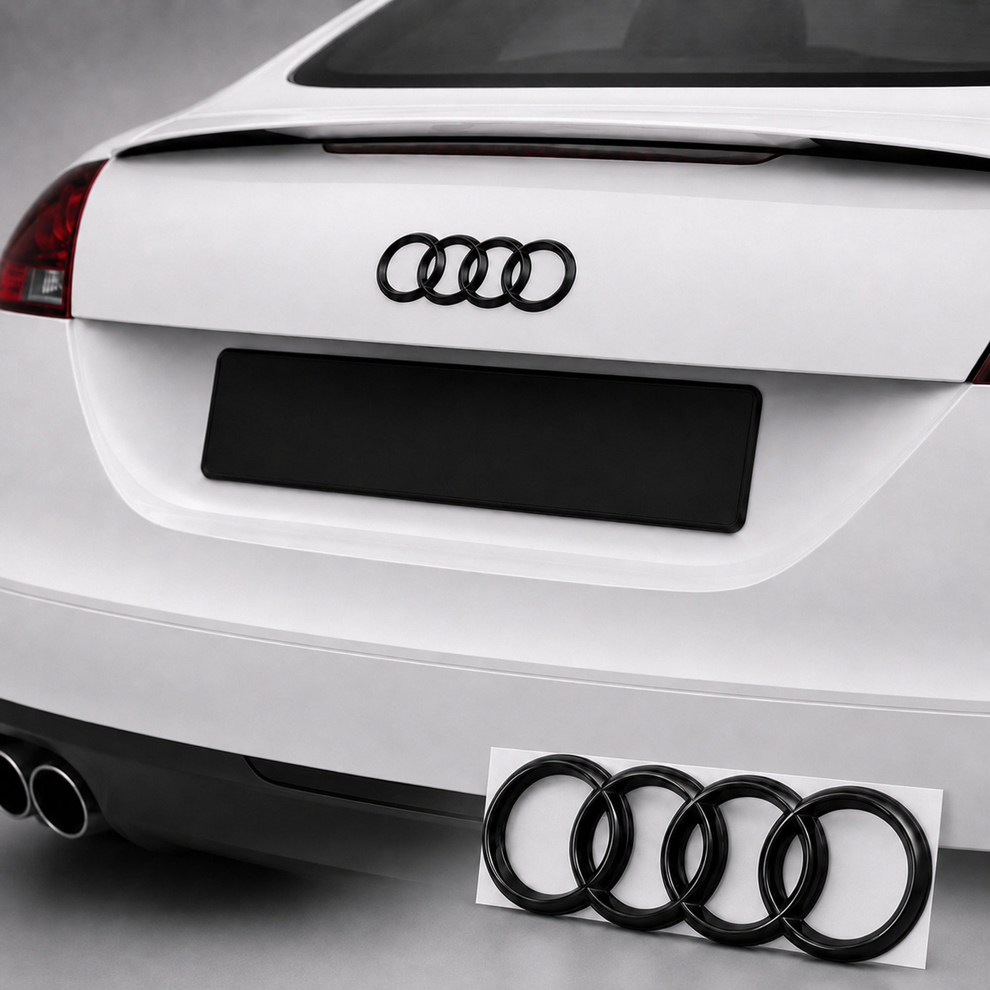 Set embleme Audi TT / TTS 8J, 263+202 mm, Negru Lucios