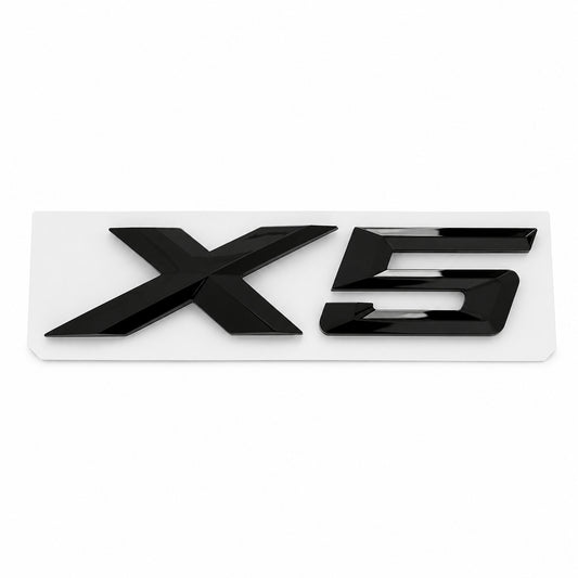 Emblemă BMW X5 Portbagaj/Haion 3x8.5cm E53 E70 Negru Lucios, ABS