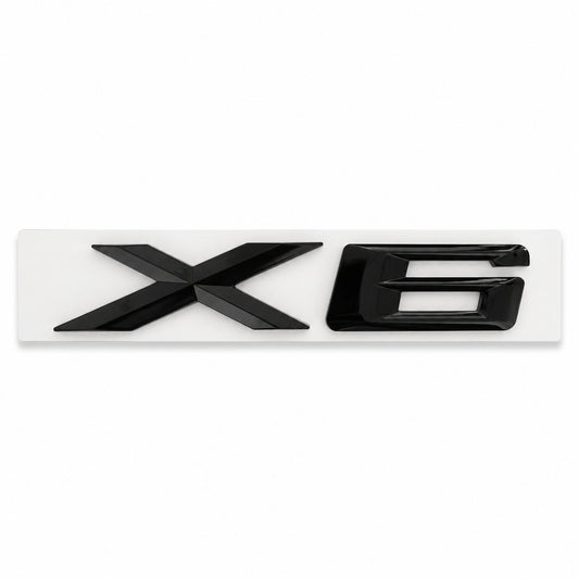 Emblemă BMW X6 Portbagaj/Haion 3x10cm F16 G06 Negru Lucios, ABS