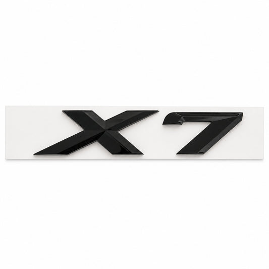 Emblemă BMW X7 Portbagaj/Haion 3x8.5cm G07 Negru Lucios, ABS