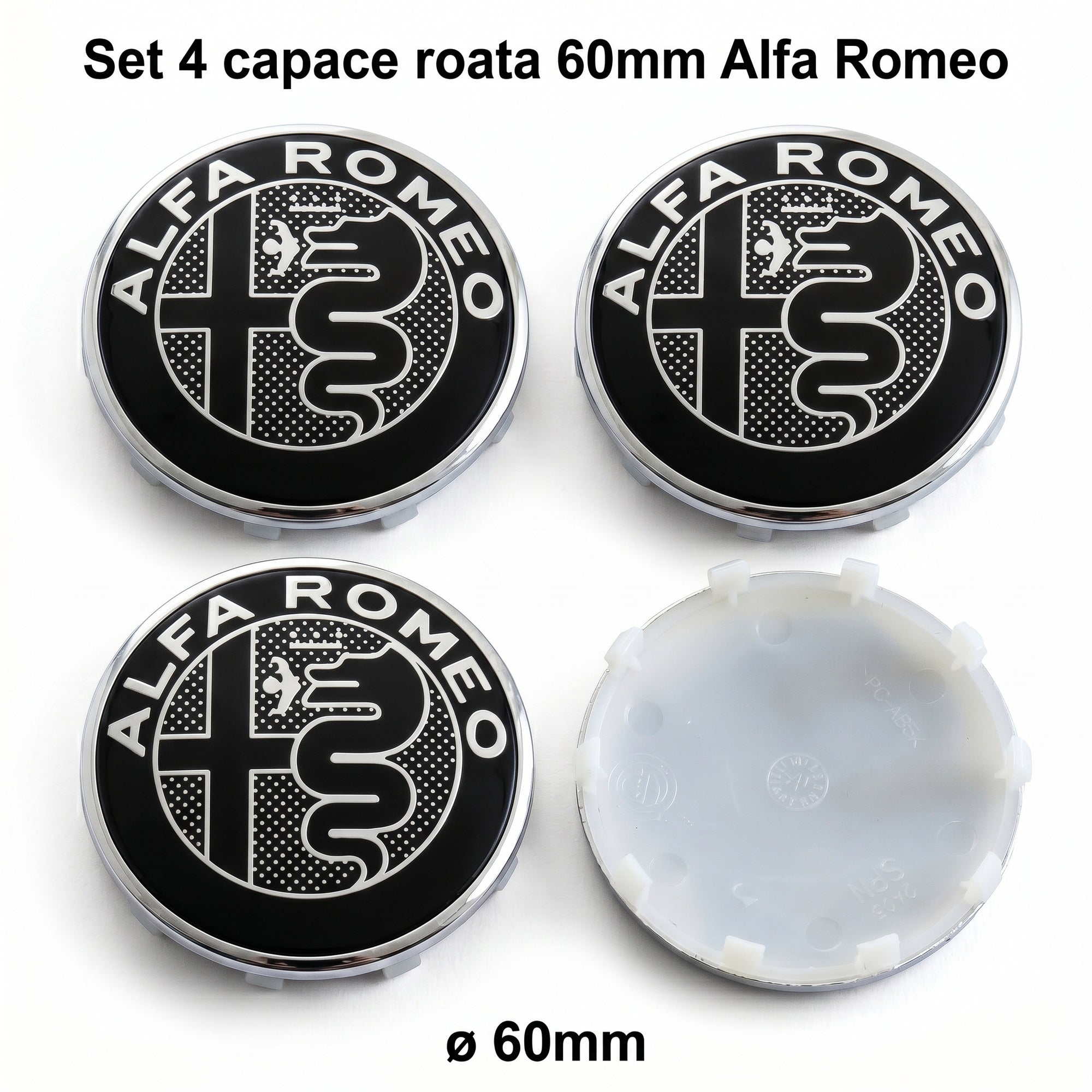 Set 4 Capace roata 60mm Alfa Romeo