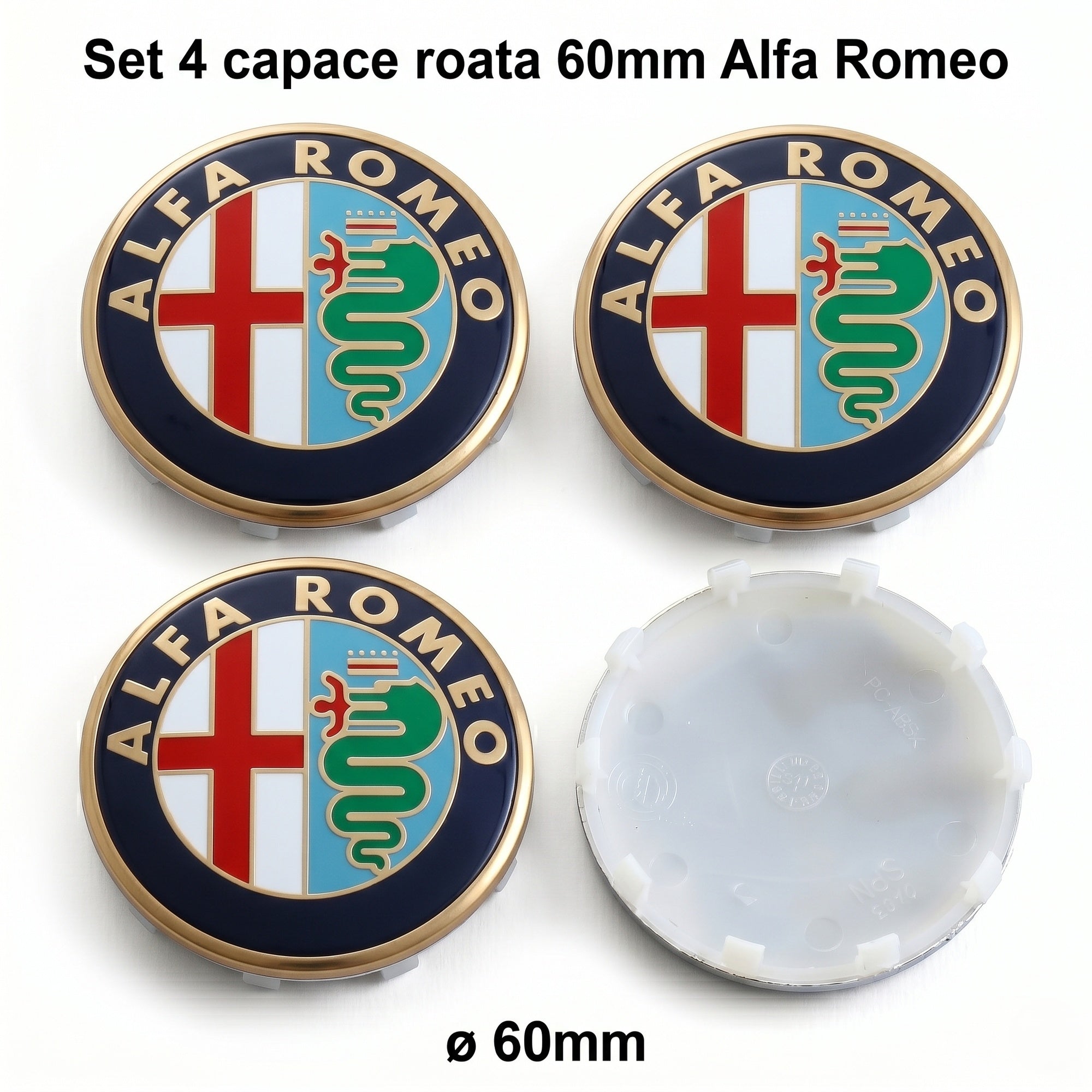 Set 4 Capace roata 60mm Alfa Romeo