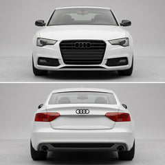 Set embleme Audi A5 8T Sportback, față 273 + spate curbat 192 mm, Negru Lucios
