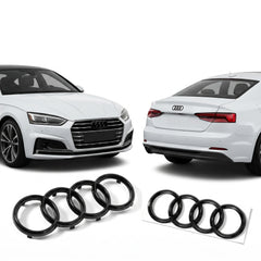 Set embleme Audi A3 8V, A4 B8/B9 Pre-Facelift, A5 8T Coupe/F5 Pre-Facelift, 273+192 mm, Negru Lucios